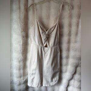 Old Navy Cream Knot-Front Spaghetti Strap Romper